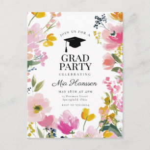 Floral Graduation Party Invitation