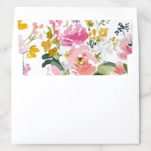 Floral Graduation Party Invitation Envelope Liner