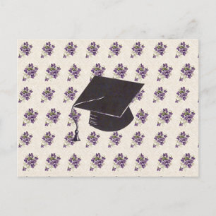 Floral graduation postcard