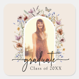 Floral Graduation Sticker