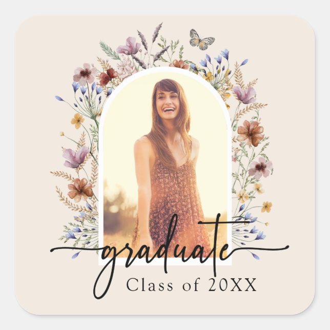 Floral Graduation Sticker (Front)