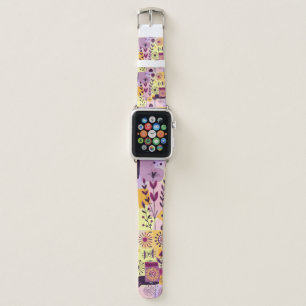 Floral graffiti Chiffon Scarf Apple Watch Band
