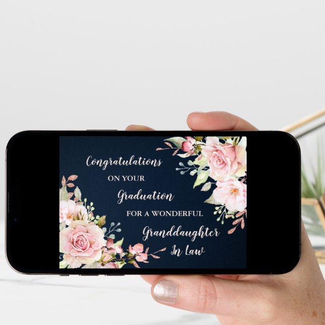 Floral Granddaughter in Law Graduation Card (Front Digital)