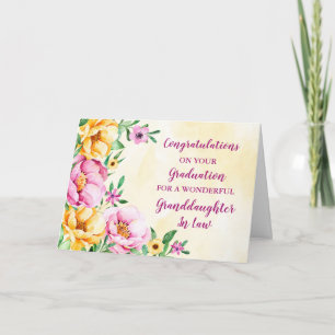 Floral Granddaughter in Law Graduation Card