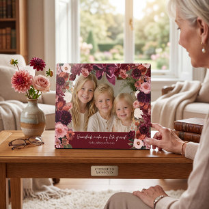 floral grandkids make life grand photo plaque