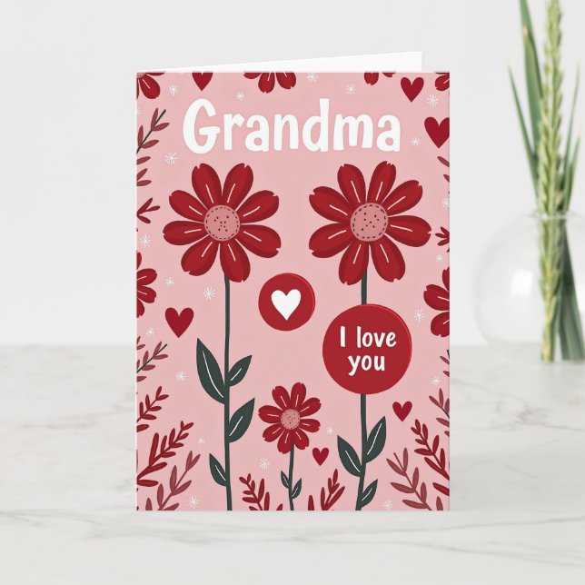 Floral Grandma Love Card (Front)