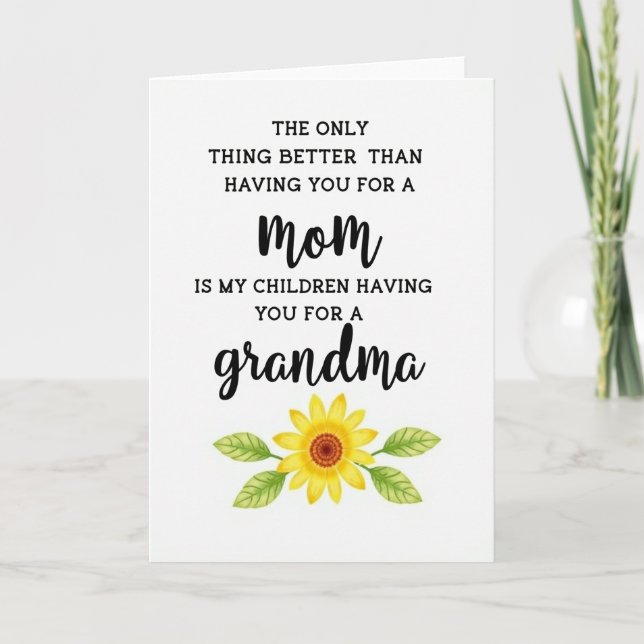 Floral Grandma Mothers Day Card (Front)