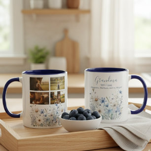 Floral Grandma Photo Collage – Gift for Her Mug
