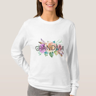 Floral Grandma Watercolor Woman Shirt Long Sleeve