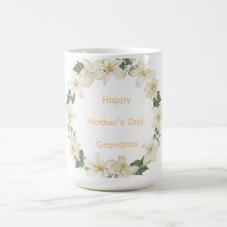 Floral Grandma Wreath Mothers Day Gift Coffee Mug