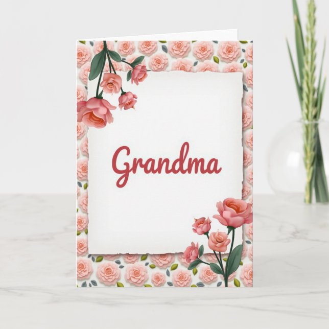 Floral Grandmas Day Card (Front)