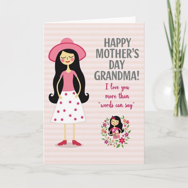 Floral Grandmas Day Love Card (Front)