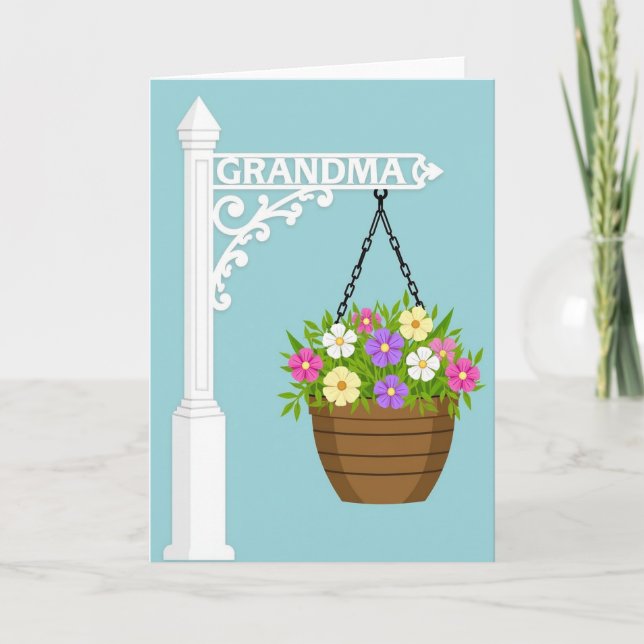 Floral Grandmas Day Post Card (Front)