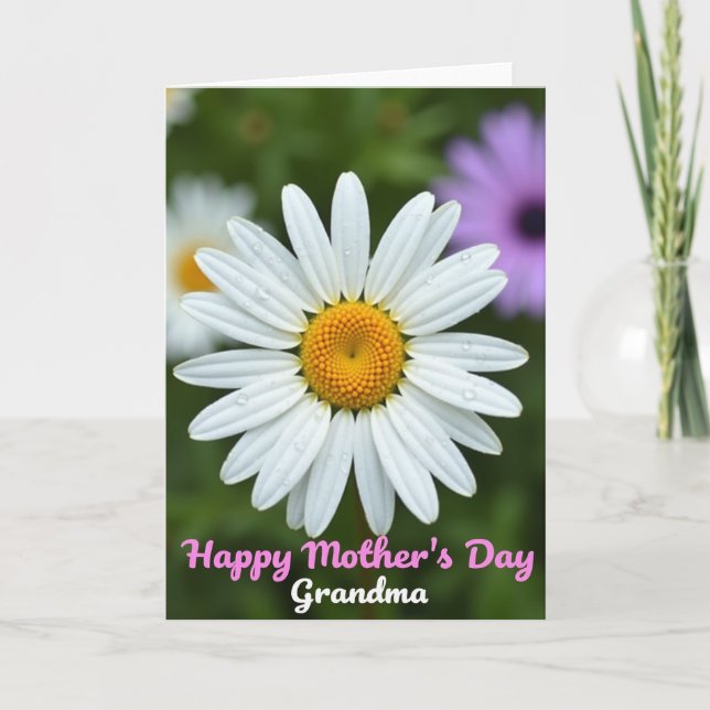 Floral Grandmas Day Wish Card (Front)