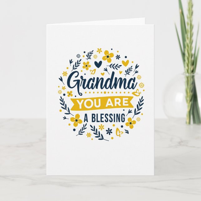 Floral Grandmas Joy Card (Front)