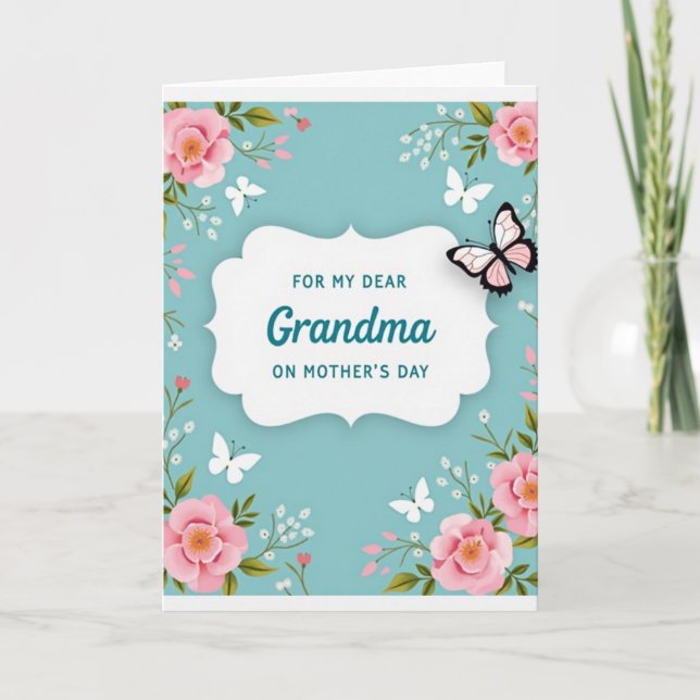 Floral Grandmas Mothers Day Card (Front)