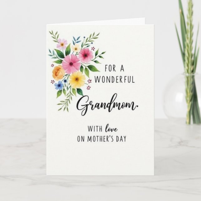 Floral Grandmom Mothers Day Card (Front)