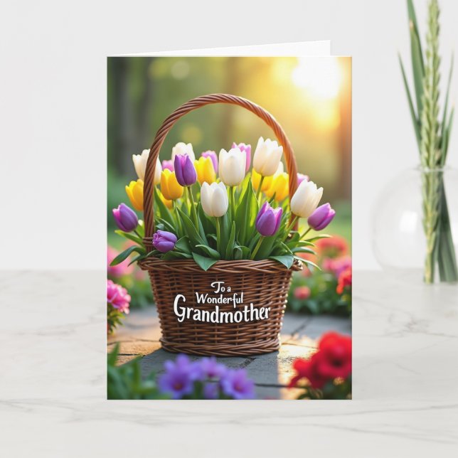 Floral Grandmother Message Card (Front)