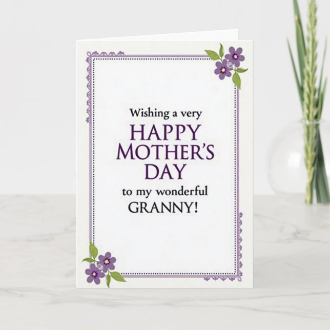 Floral Granny Mothers Day Card (Front)