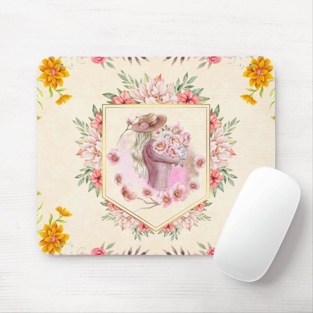 Floral Graphic Art, Lady Of Spring Mouse Pad (With Mouse)