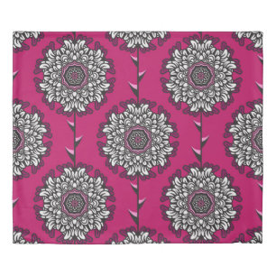 Floral Graphic Flowers Pink Seamless Duvet Cover
