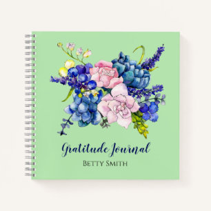 Floral Gratitude Journal for Women Personalized