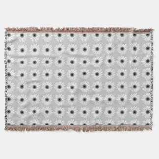 Floral Gray and White Modern Pattern Throw Blanket