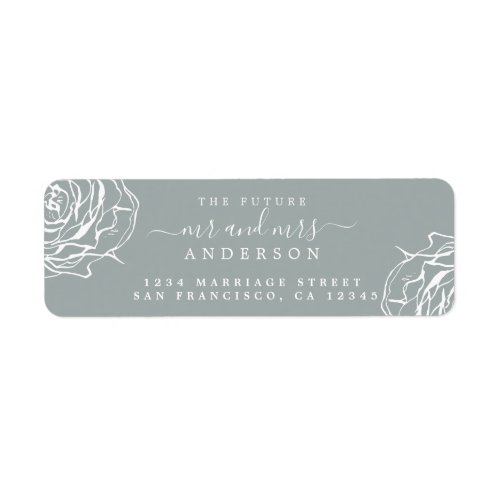 Floral Gray Future Mr Mrs Wedding Return Address L Label