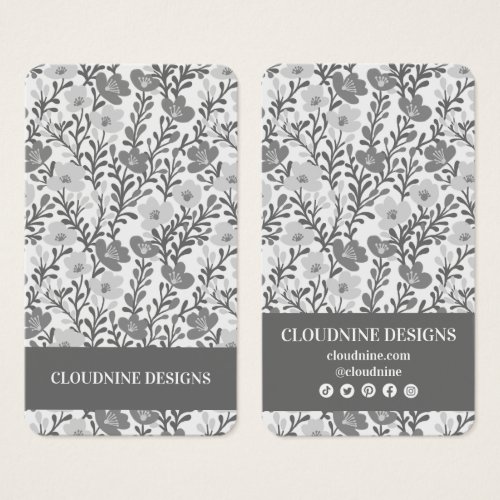 Floral Gray White Earring Jewelry Display Card