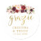 Floral Grazie Monogram Wedding Favor Sticker