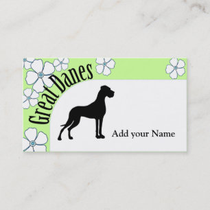 Floral Great Dane Business Card