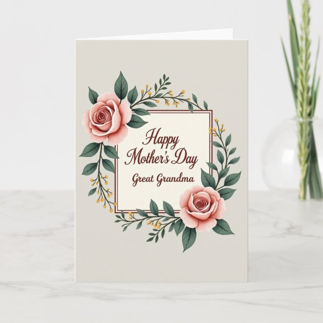 Floral Great Grandma Card (Front)