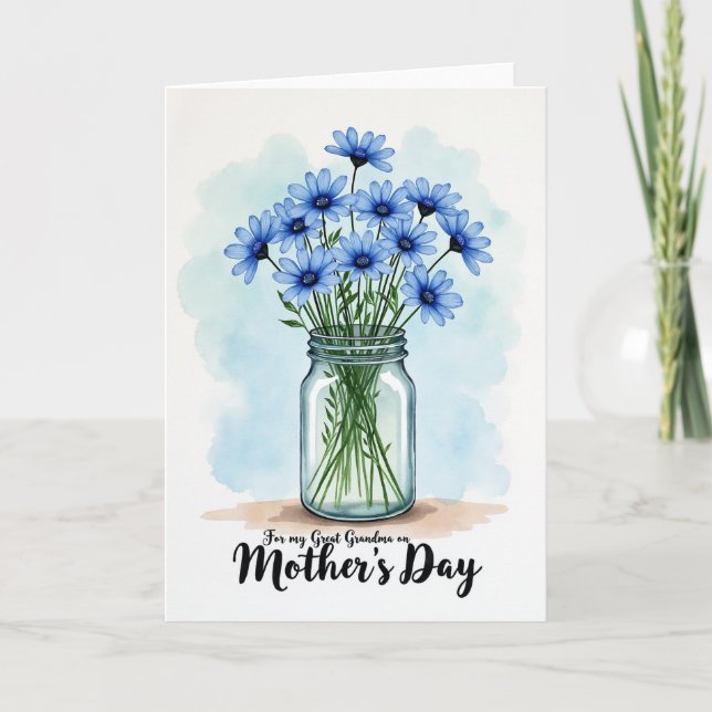 Floral Great Grandma Mothers Day Card (Front)