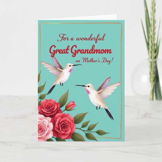 Floral Great Grandmom Card (Front)