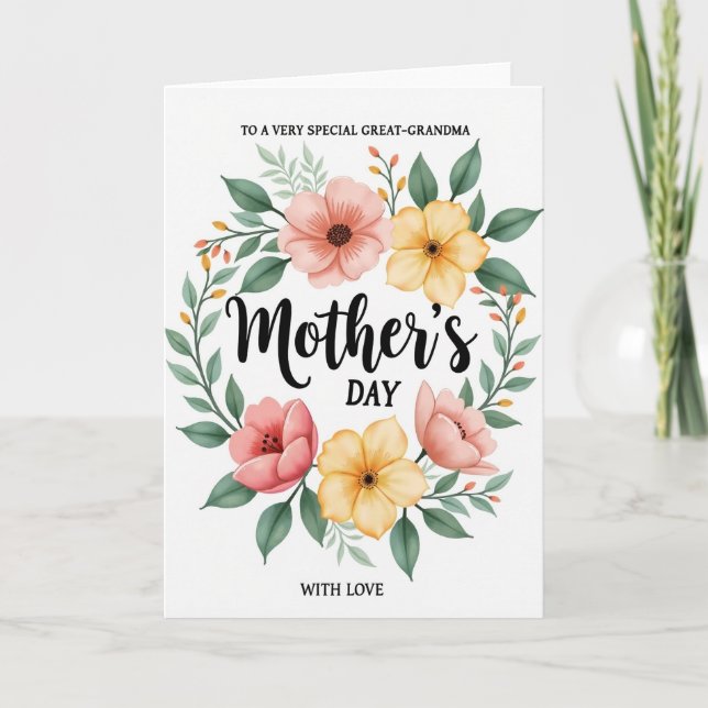 Floral Greatgrandma Mothers Day Card (Front)