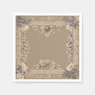 floral greek key toile pattern, napkins