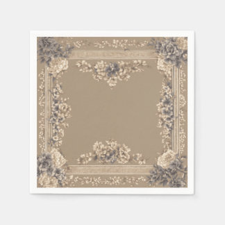  floral greek key toile pattern,  napkins