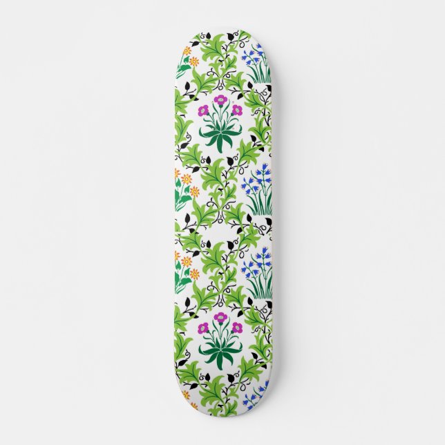 Floral Green Background Pattern-15232 Skateboard (Front)