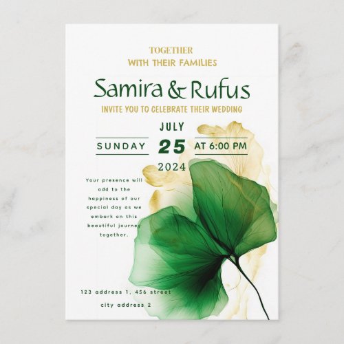 Floral Green Design  Enclosure Card