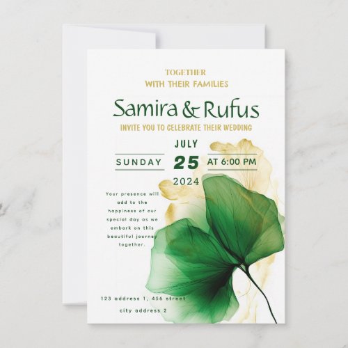 Floral Green Design  Invitation