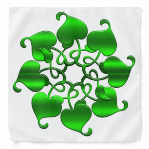 Floral green element with leaves bandana