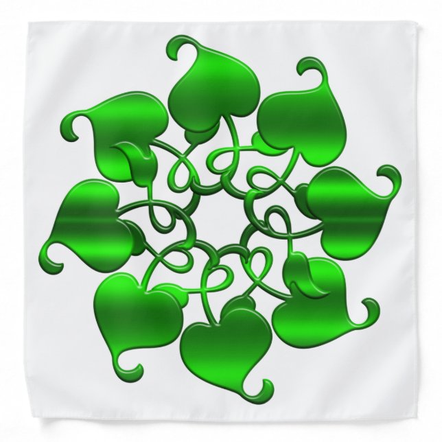 Floral green element with leaves bandana (Front)