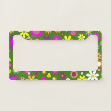Floral - Green - Emo - License Plate Frame