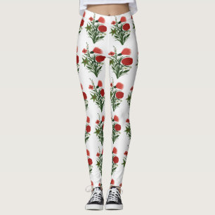 Floral Green Leaf Leggings