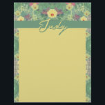 Floral Green Letterhead<br><div class="desc">I've combined my hand drawn flowers with a photo of foliage in Adobe,  and created this symmetrical floral; a suggestion of a forest floor right on your own stationery!</div>