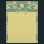 Floral Green Letterhead<br><div class="desc">I've combined my hand drawn flowers with a photo of foliage in Adobe,  and created this symmetrical floral; a suggestion of a forest floor right on your own stationery!</div>