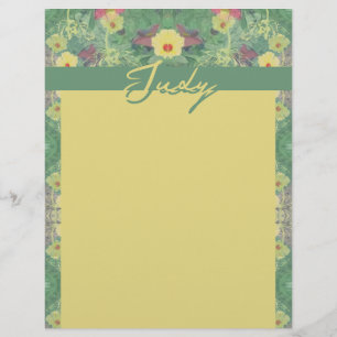 Floral Green Letterhead
