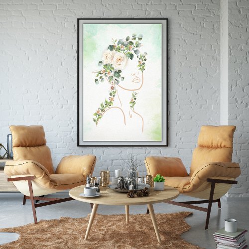 Floral Green Mother Canvas Print Various Sizes