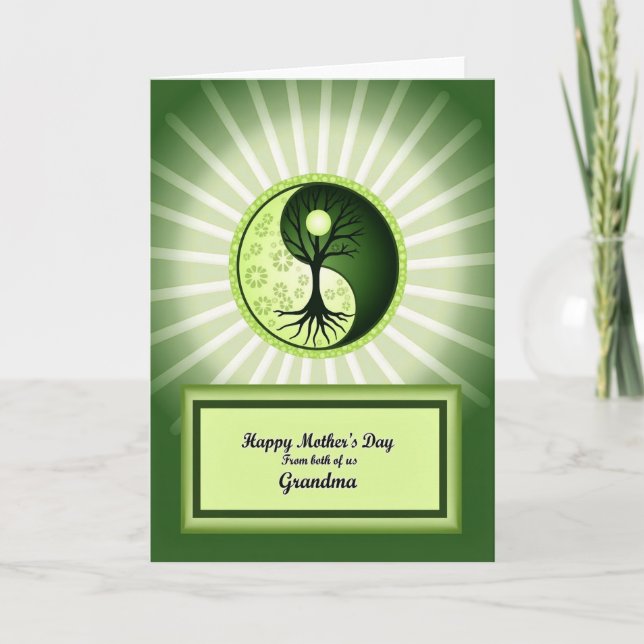 Floral Green Mothers Day Card (Front)