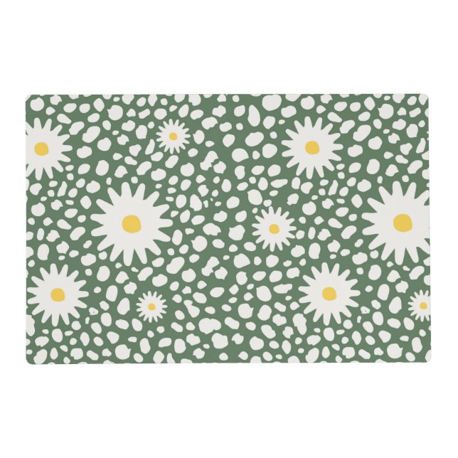 Floral Green Pattern Placemat (Back)
